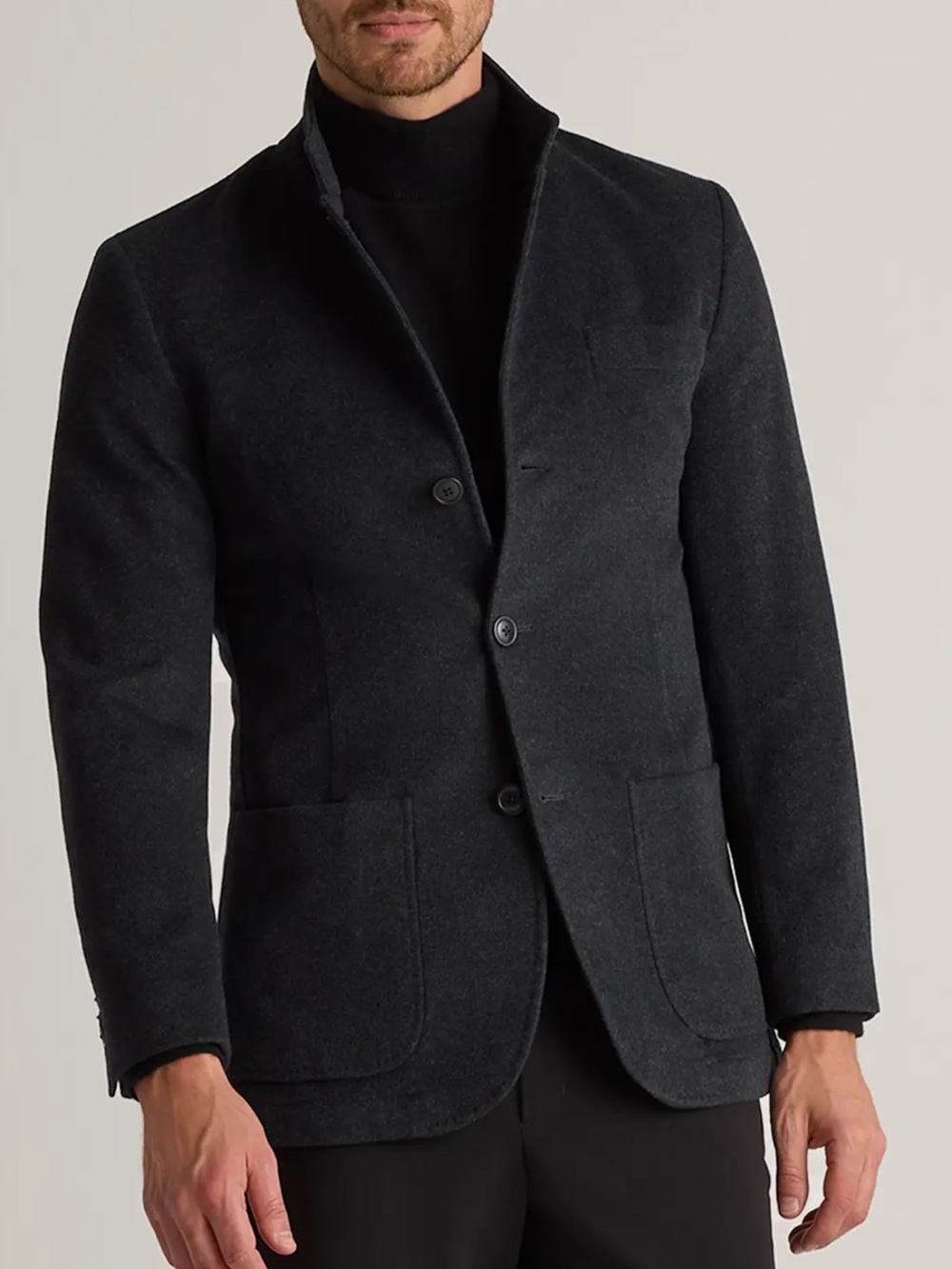 QUINCE 100% CASHMERE DOUBLE FACED CHORE JACKET HEATHER GRAPHITE - XXL